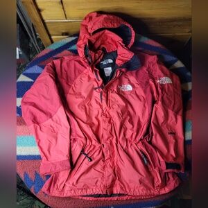 Vtg The North Face Jacket Mens Medium Red Hooded Gore Tex Nylon Parka Full Zip